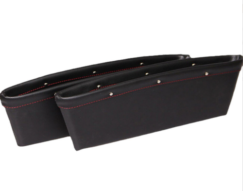 2pcs Car Seat Gap PU Leather Catch Catcher Box Caddy Slit Pocket Storage Organizer